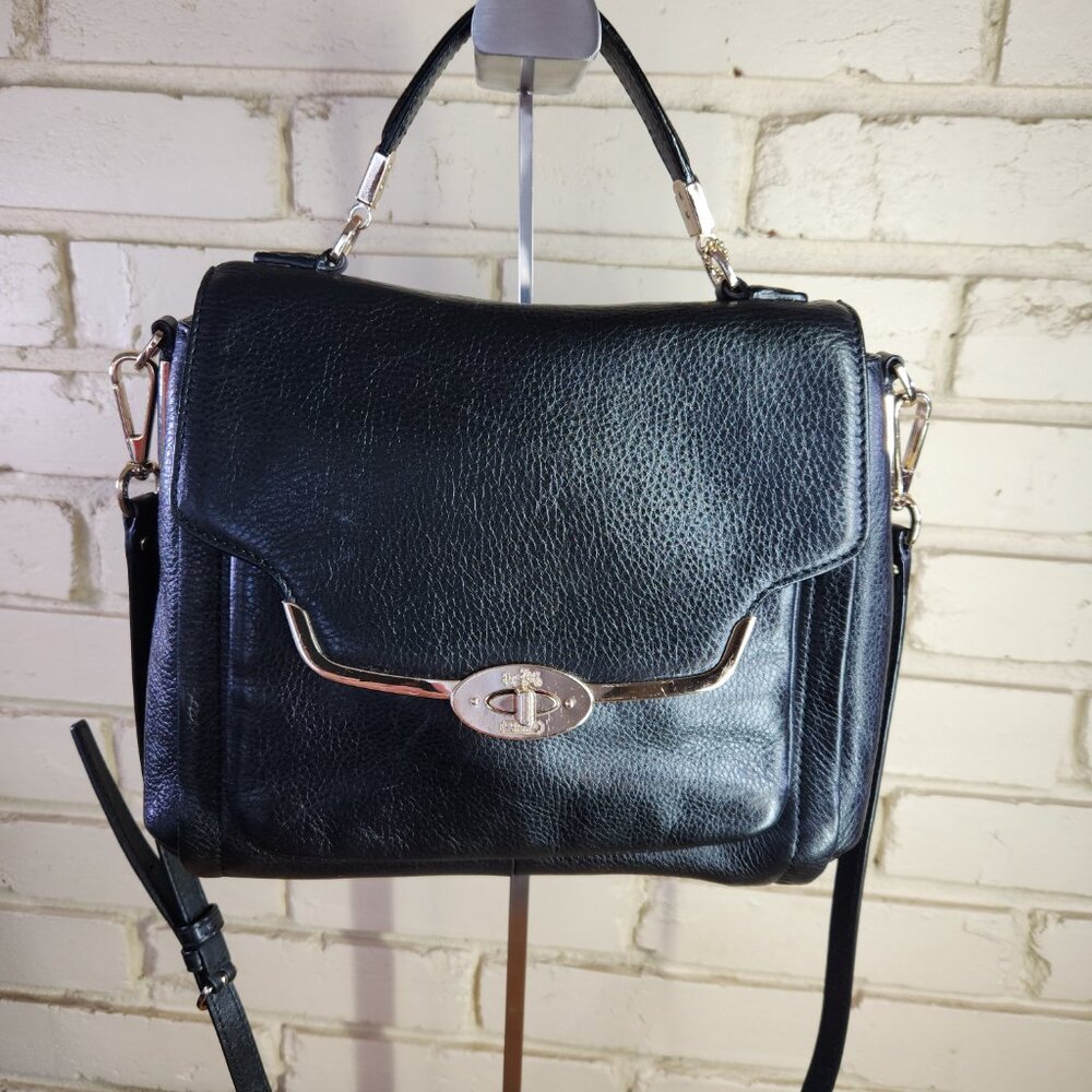 Euc Coach Sadie Madison Black Leather Shoulder Bag Purse - Picture 2 of 13